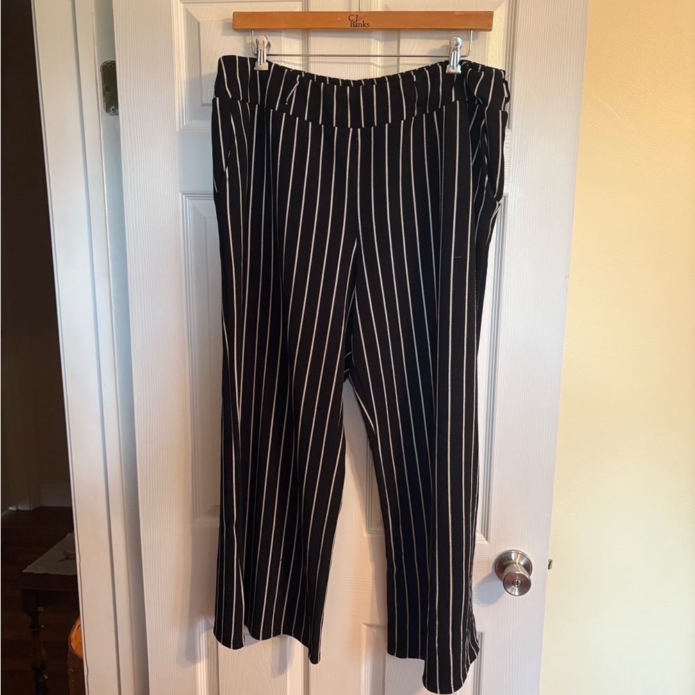 Terra & Sky Black with White Stripes Pants